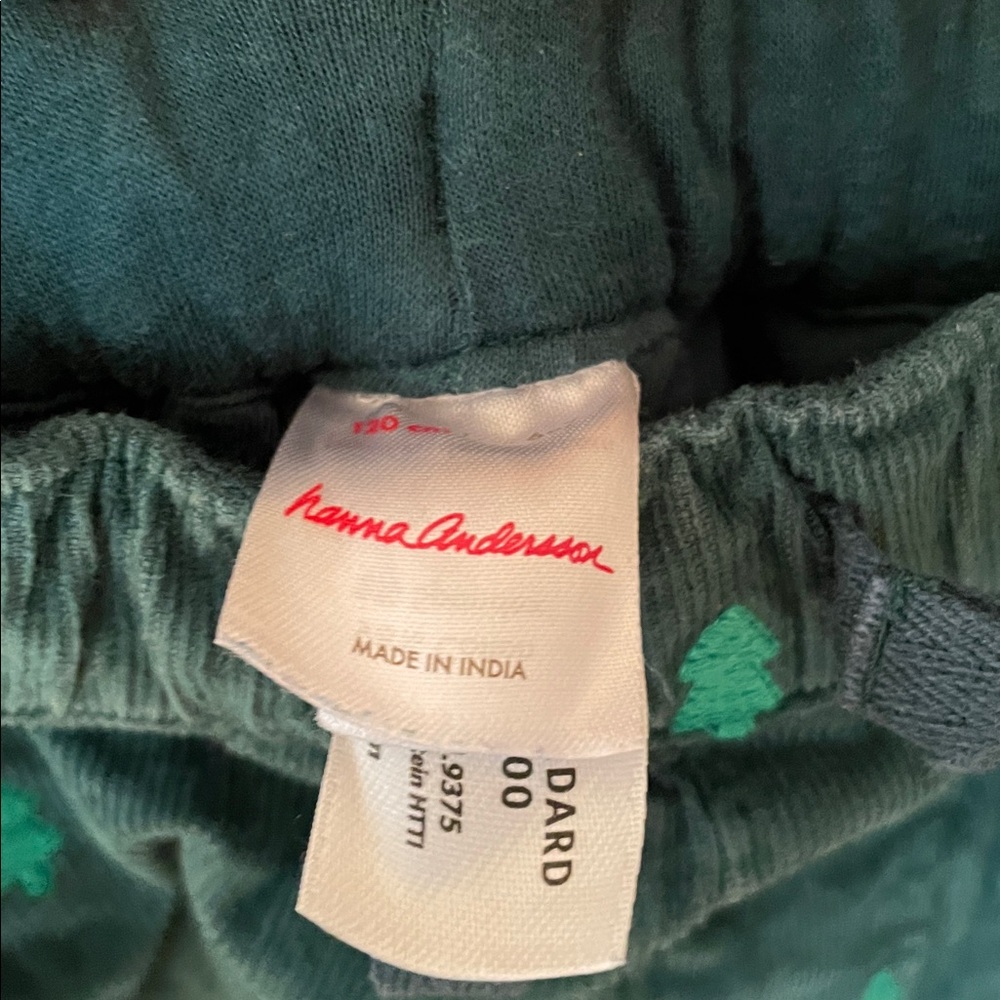 Hanna Andersson Corduroy Pants Forest Green Evergreen Tree Adjustable size 6/7 - Picture 4 of 7